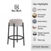 Doe Buck Modern Grey Upholstered Counter Height Bar Stool with Black Metal Frame