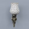 Devansh Metal Electric Wall Light in Antique Gold Colour with Beige Shade Count of 1 Light