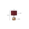 Wilfreda Maroon Natural Fiber Shade Table Lamp with Natural Wooden Base