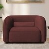 Zenol Boucle Fabric 1 Seater Sofa In Pink