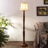 Calloway Brown Cotton Shade Floor Lamp