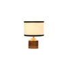 Asa white & black cotton table lamp with Natural Wood Base