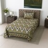 Green Abstract 210 TC Mix Cotton Flat Single Bed Size Bedsheet With 1 Pillow Cover From Threads