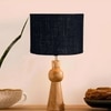 Devansh Black  Jute   Table Lamp With  Wood Natural Base (7X18.25 Inches)-17