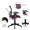 Eexcaeal Mid Back Ergonomic Chair in Maroon Colour