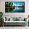 The Castle Decor Kerala Boat Wall Painting Wooden Framed 27x48 Inch (Style 4)