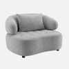Henry Velvet 1 Seater Sofa Grey Color