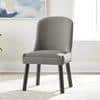 Rosslyn wood Set of 2 Dining Chairs in Iron Grey Velvet Upholstery with MAHAGONY FINISH