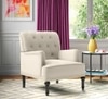 Velora Tufted Back Fabric Lounge Chair- Off White