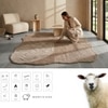 Handmade Wool Shaped Rug Modern Geometric Beige 9 x 12 Feet Carpet