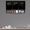 Aluminium Black Profile 4 Tinted Glass Handless Shutter  In Slate Grey Finish