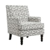 Lark Printed Canvas Geometry Fabric Lounge Chair in White Colour