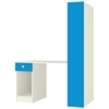 Austin Study Desk with Drawer and Built In Bookshelf in Azure Blue Colour