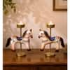 Desert Art Metal Handpainted Horse Tealight Holder Set of 2