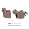 Silvana Two Seater Motorized Fabric Recliner in Taupe Beige Colour