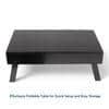 Kassel Sheesham Wood Contemporary Rectangle Foldable Coffee Table In Extra Dark Mahagony Finish