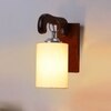 Devansh Solid Wood Electric Wall Light in Brown Colour with off-white Shade Count of 1 Light