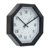 Black Wooden Wall Clock with Roman Indices and Minimal Dot Dial