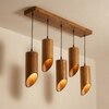 Cedar 5 Series Brown Solid Wood Cluster Hanging Light