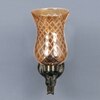 Devansh Metal Electric Wall Light in Antique gold Colour with Lavender Shade Count of 1 Light