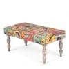 Bestone Solid Wood Bench In Multicolour Patch Kantha Fabric