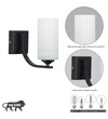 Andretti Single Light Bathroom Wall Fitting In Black Finish With Frosted White Glass