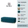 Doe Buck Velvet Tufted Bench in Teal Colour with Gold Base