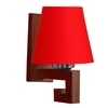 Devansh Solid Wood Electric Wall Light in Red Colour with Red Shade Count of 1 Light