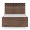 Macy Engineered Wood Single Size Non Storage Bed In Classic Walnut Finish