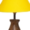 Devansh Yellow Cotton Table Lamp With  Wood Natural Base (10X12.5 Inches)-29