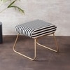 Zebra Fabric Metallic Stool in Black & White Color