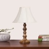 Devansh Off-White Cotton Vintage  Lamp With Wood Base  (12X12X17)