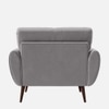 Faro Velvet 1 Seater Sofa in Grey Colour