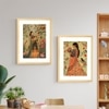 Mughal Women Flower Garden Set of 2 Framed Posters Wall Art 45x60 cm