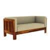 Prashiv 3 Seater Wooden Sofa (Creame Colour, Honey Finish)