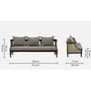 Colen 3+1+1 Seater Wooden Sofa in Grey Fabric