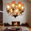 Eliante Champaign Chandelier, 8-Light, Mild Steel And Glass