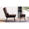 Elroy Accent Chair With Ottoman Brown