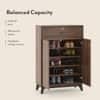 Webster 15 Pair Shoe Rack With Drawer in Classic Walnut Finish