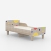 Minimalist Kids Toddler Bed in Oak and Multicolor