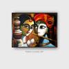 Red Blue Radha Krishna Madhubani Canvas Wall Prints Canvas Wall Prints Set of 2 Multicolor Matte