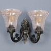 Devansh Metal Electric Wall Light in Antique gold Colour with Transparent Shade Count of 2 Lights