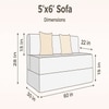 Sleep Spa Foldable 3 Seater Double Foam Fold Out Sofa Cum Bed in Dark Grey Colour