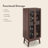 Boisdale Solid Wood Bar Cabinet (Walnut Finish)