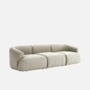 Zenliving Wood 3 Seater With Upholstery Non Storage Sofa In White Colour
