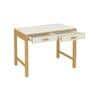 Exotica Solid Wood Study Desk with Drawers and Wooden Handles in Ivory Colour