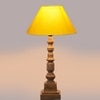 Devansh Yellow Cotton Table Lamp With  Wood Natural Base (10X10X21 Inches)-31