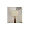 Monolith Wooden Floor Lamp with Brown Base and Jute Fabric Lampshade