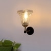 Devansh Metal Electric Wall Light in black Colour with Transparent Shade Count of 1 Light