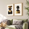 Boho Face Set of 2 Framed Posters Wall Art Decor 45x60 cm